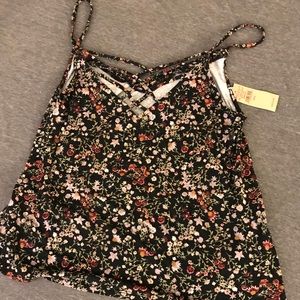 American Eagle Floral Crop Tank